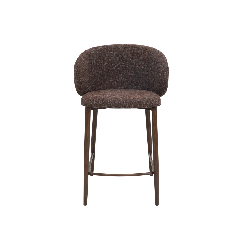 Vogue - Counter Stool | Walnut Frame | Burnt Orange Fabric
