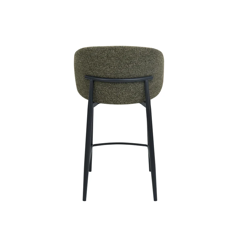 Vogue Counter Stool | Black Frame | Olive Green Fabric