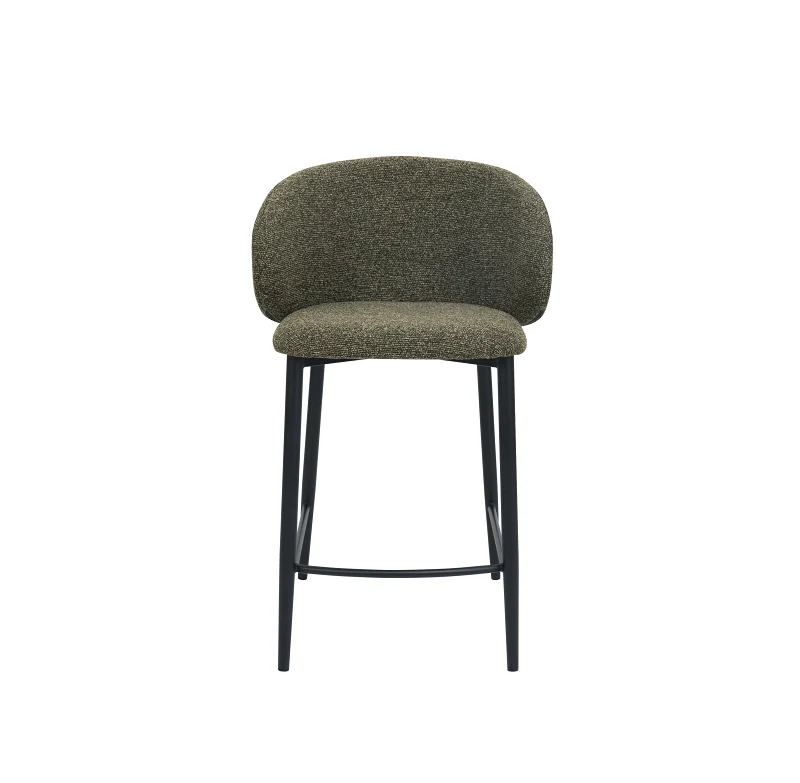 Vogue Counter Stool | Black Frame | Olive Green Fabric