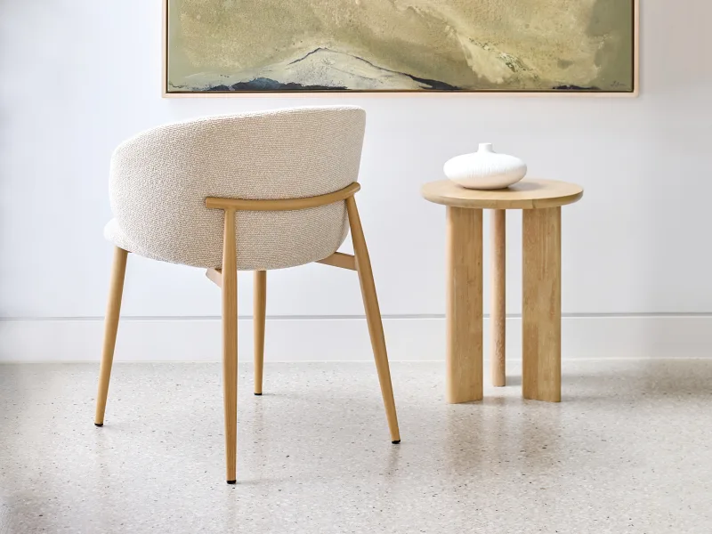 Vogue Dining Chair | Natural Frame | Beige Fabric