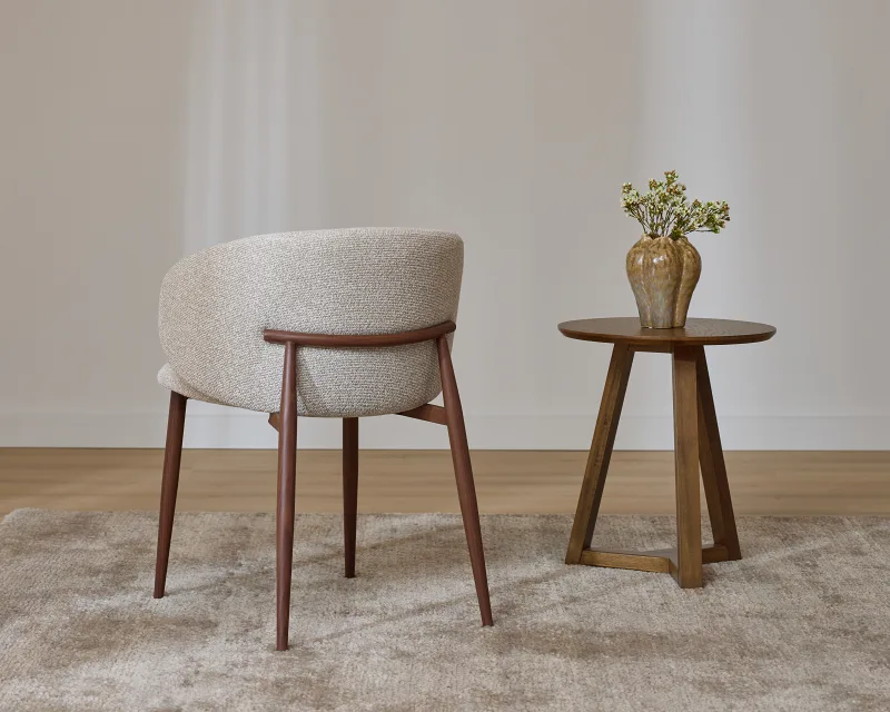 Vogue Dining Chair | Walnut Frame | Latte Fabric