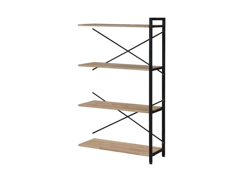 Axel Extension Shelving Unit | Black Steel & Natural Hardwood | Medium (1430 x 850mm)
