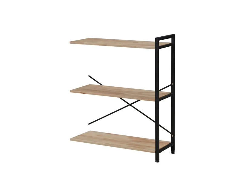 Axel Extension Shelving Unit | Black Steel & Natural Hardwood | Short (1005 x 850mm)