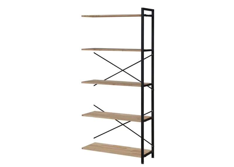 Axel Extension Shelving Unit | Black Steel & Natural Hardwood | Tall (1850 x 850mm)