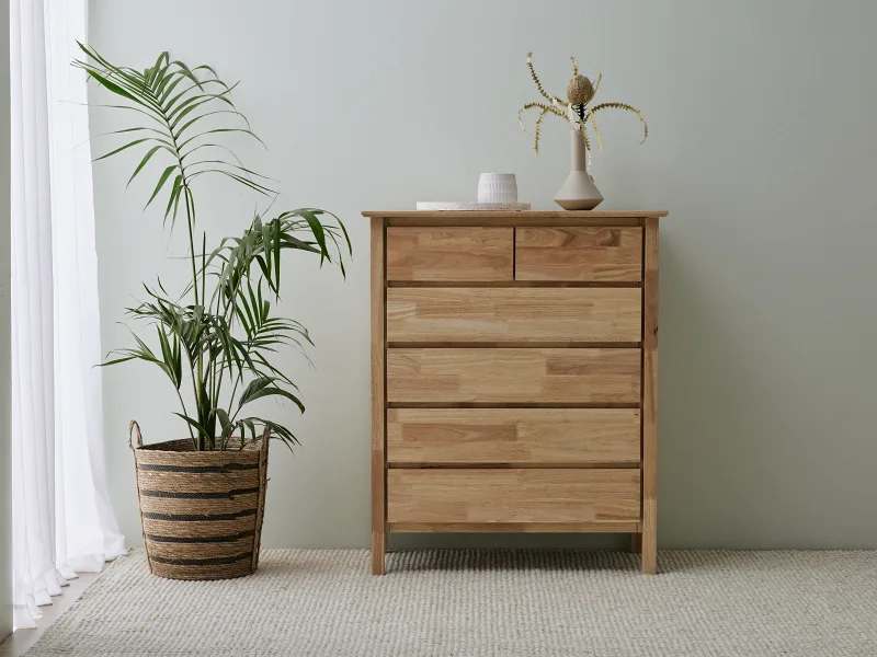Myer Tallboy | Natural Hardwood Frame