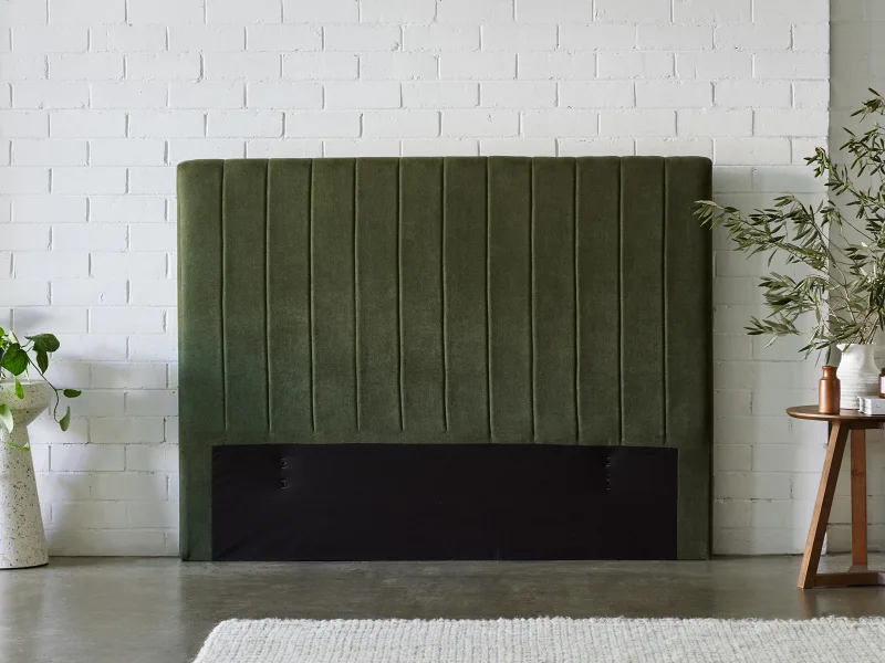 Franki 2PCE King Headboard and Bed Base Bundle | Natural & Green Fabric