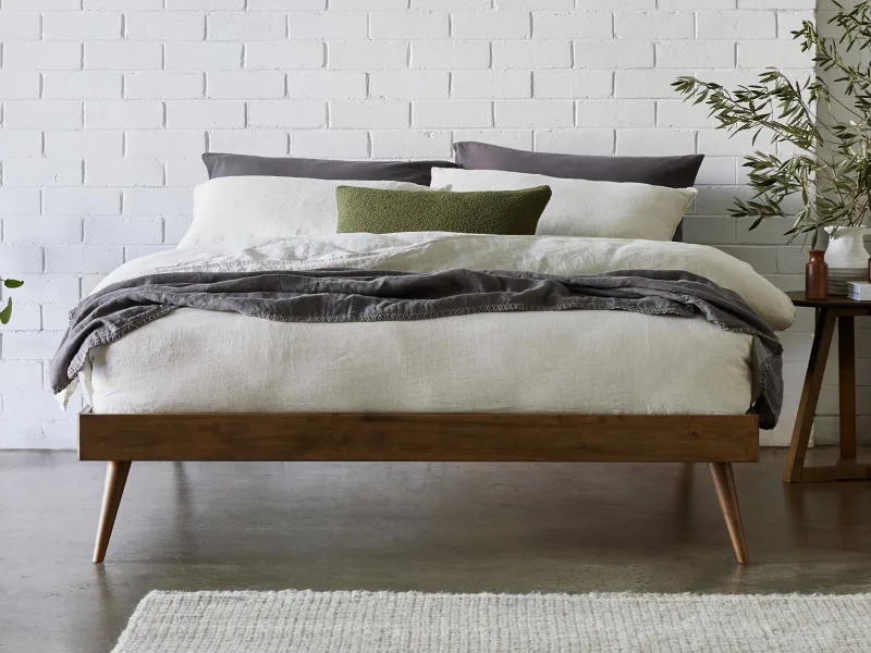 Franki Queen Hardwood Bed Base | Rustic Walnut