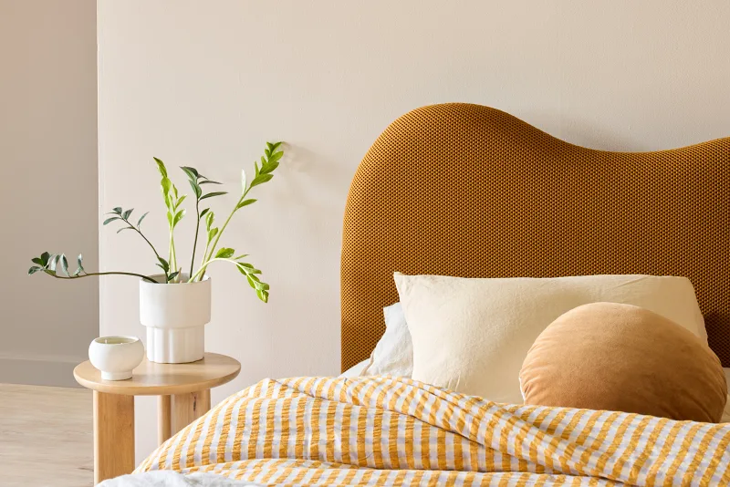 Amber King Single Storage Bed | Mustard Waffle Fabric