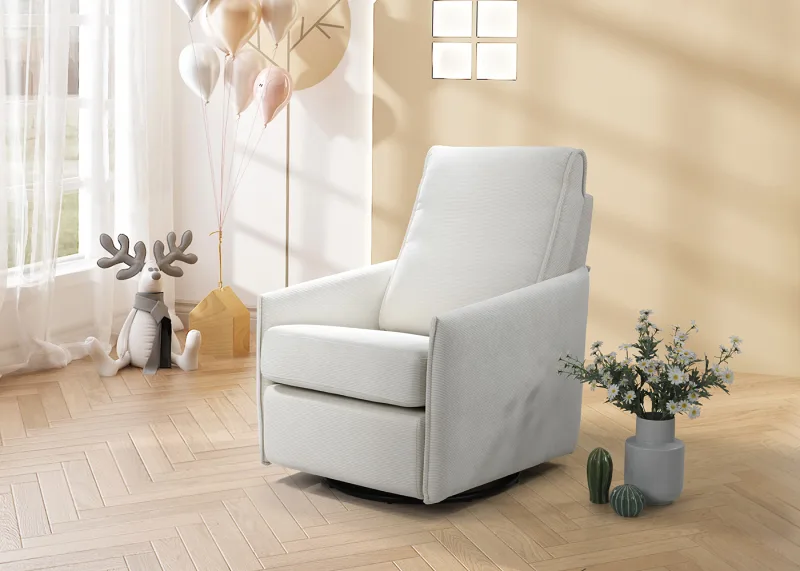 Aster Corduroy Rocking Chair | Beige Fabric