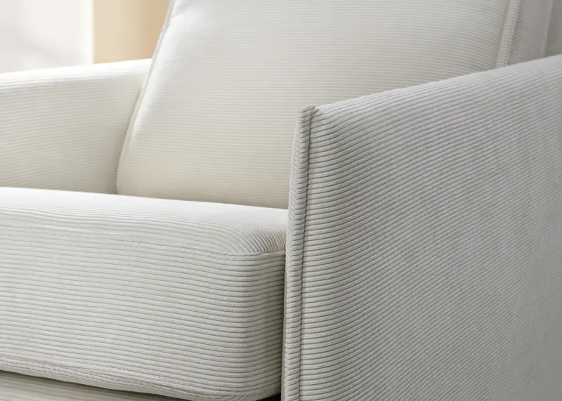 Aster Corduroy Rocking Chair | Beige Fabric