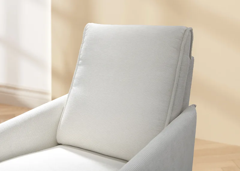 Aster Corduroy Rocking Chair | Beige Fabric