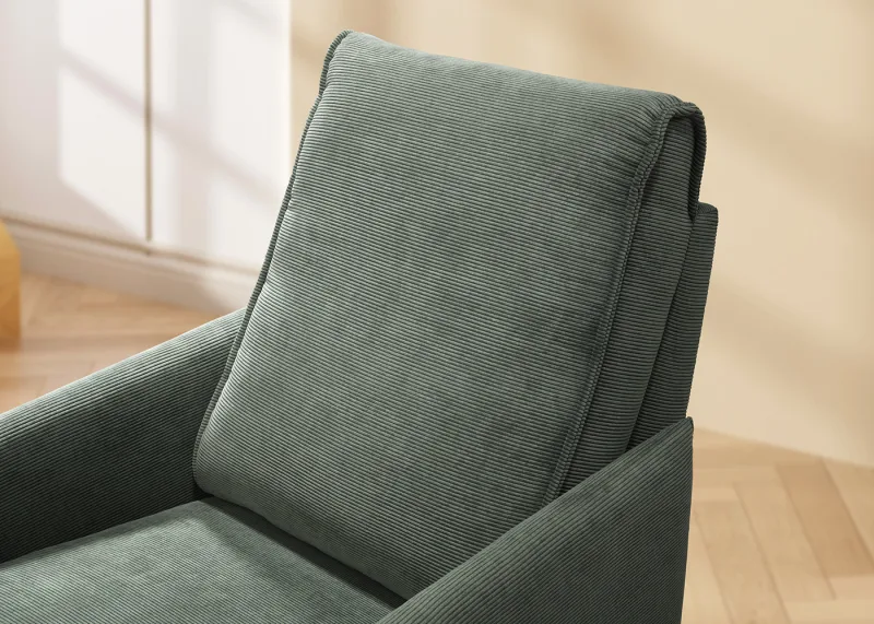 Aster Corduroy Rocking Chair | Green Fabric