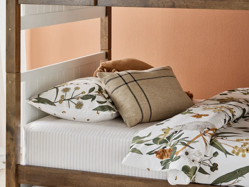 Myer King Single Bunk Bed | Rustic Walnut Hardwood Frame