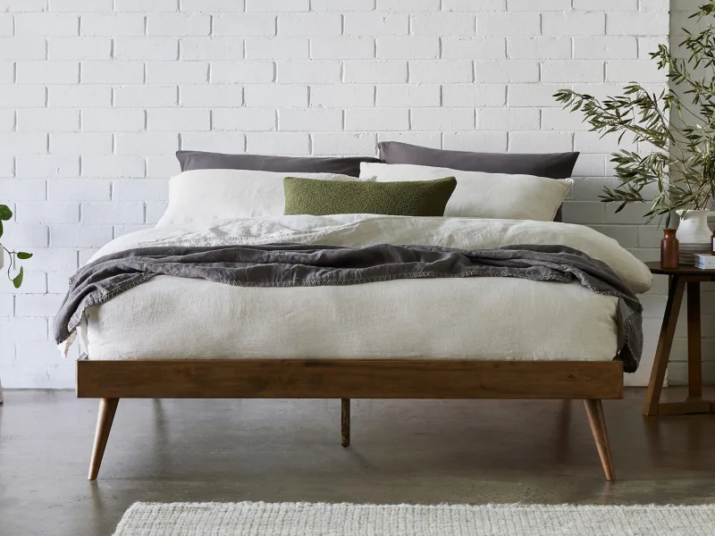 Franki King Hardwood Bed Base | Rustic Walnut