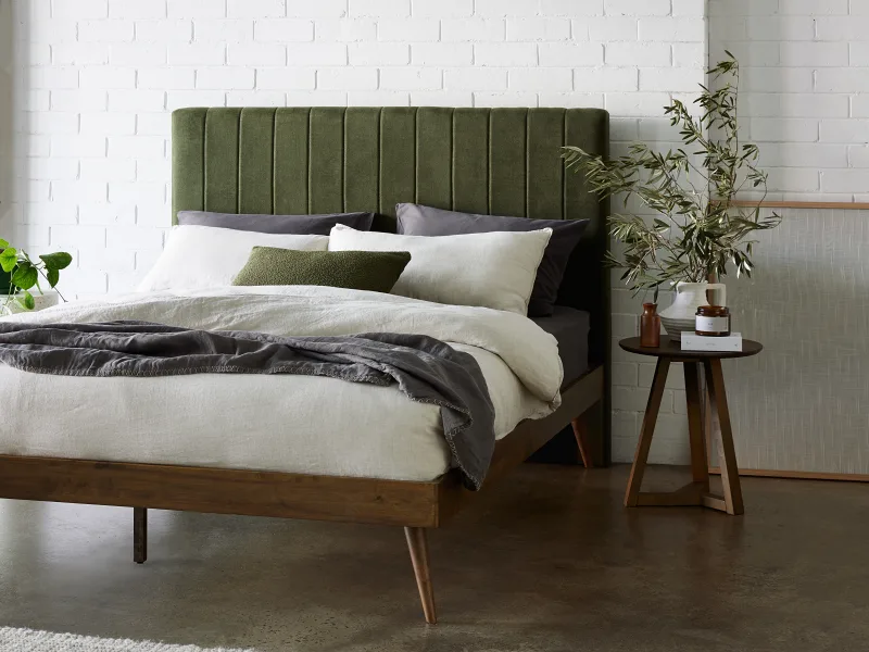 Franki King Hardwood Bed Base | Rustic Walnut