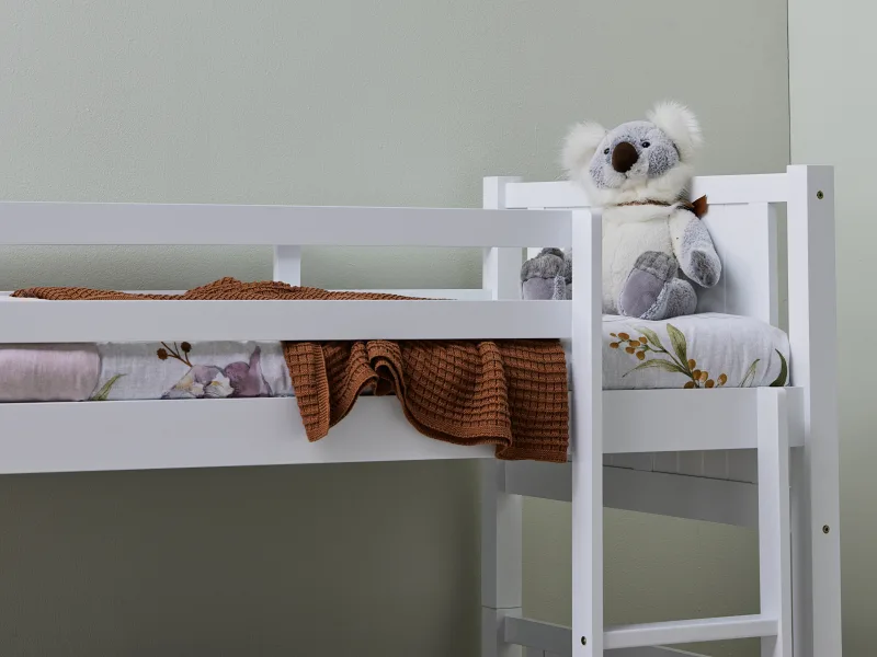Myer White Single Bunk Bed | Hardwood Frame