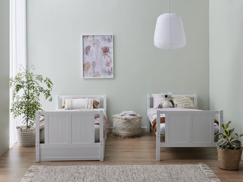Myer White Single Bunk Bed | Hardwood Frame