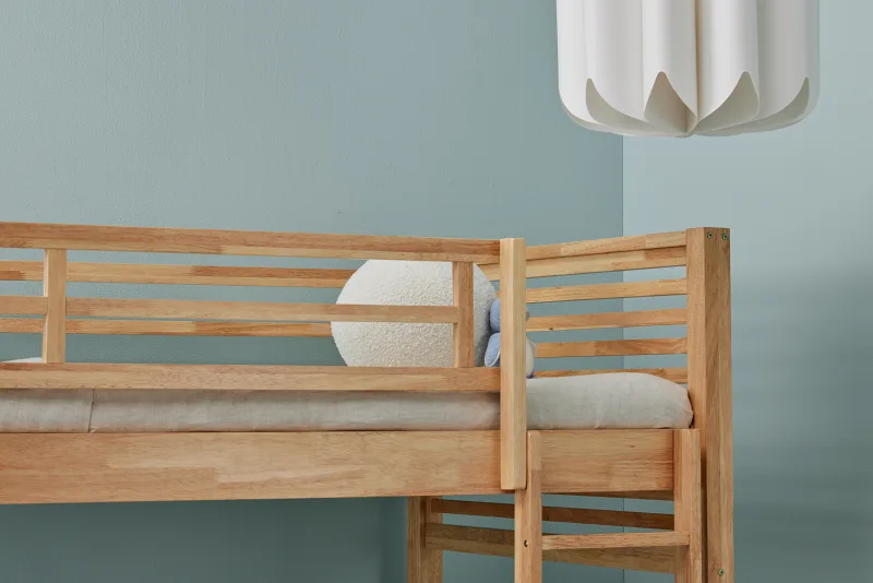 Rio Triple Bunk Bed with Storage | Natural Hardwood Frame