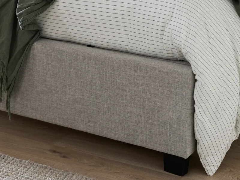 Webster Gas Lift Storage Queen Bed | Light Grey Fabric