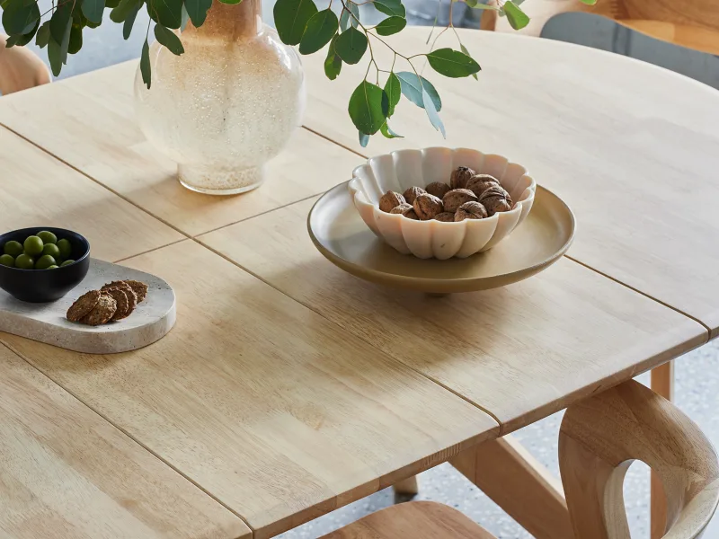 Casa Hardwood Extendable Dining Table | Round | Natural