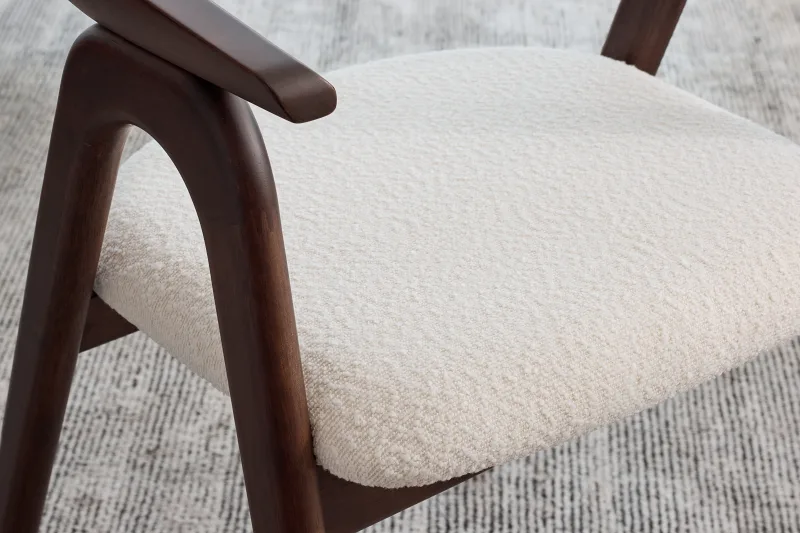 Manor Hardwood Dining Chair | Arabica Walnut | Boucle Fabric