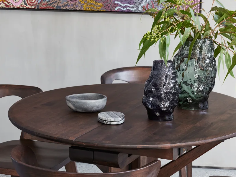 Casa Hardwood Extendable Dining Table | Round | Arabica Walnut