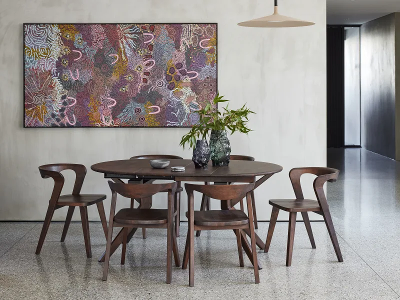 Casa Hardwood Extendable Dining Table | Round | Arabica Walnut