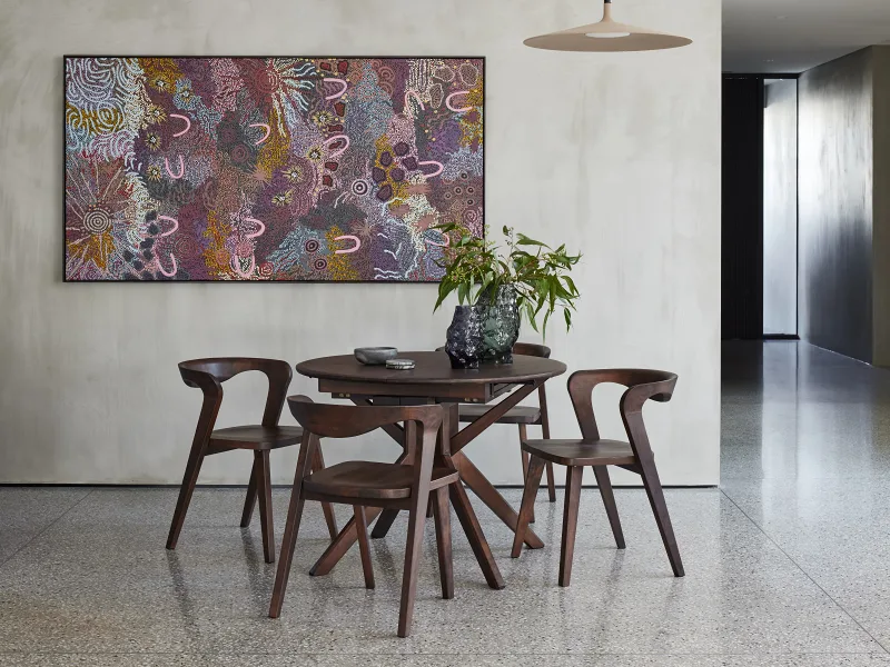 Casa Hardwood Extendable Dining Table (120 - 200cm) | Round | Arabica Walnut