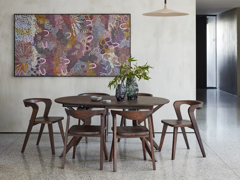 Casa Hardwood Extendable Dining Table (120 - 200cm) | Round | Arabica Walnut