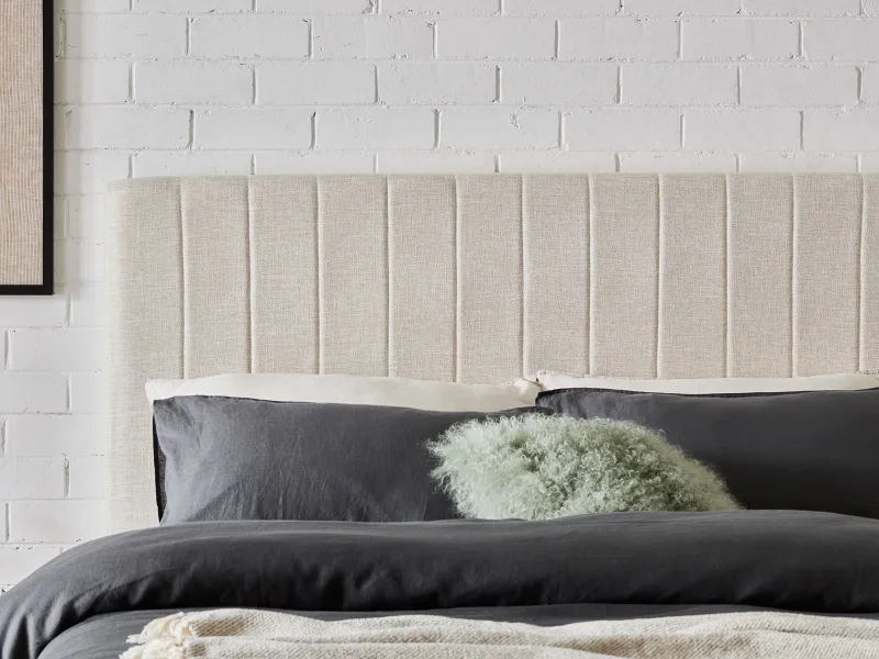 Cannes 2PCE King Upholstered Headboard and Bed Base Bundle | Beige Fabric