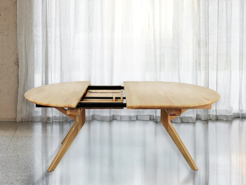 Casa Hardwood Extendable Dining Table (120 - 200cm) | Round | Natural