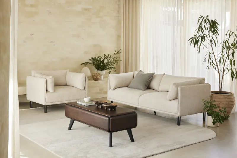 Coco Three Seater Sofa | Couch | Beige