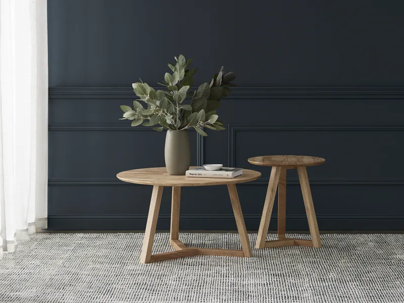 Franki Round Hardwood Side Table | Natural