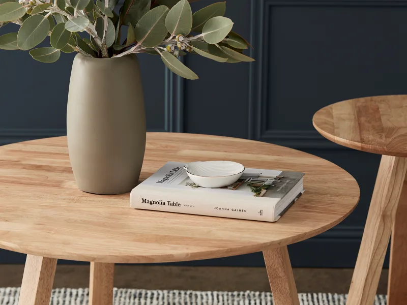 Franki Round Hardwood Side Table | Natural