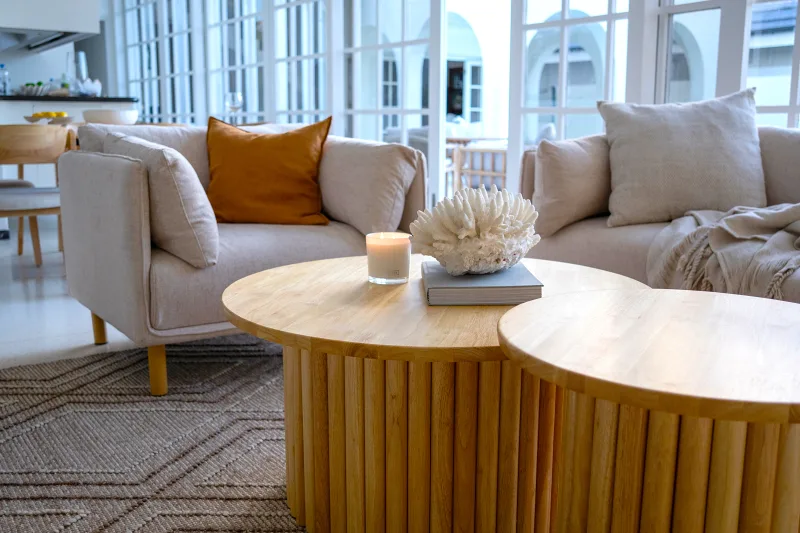 Photo of Jasper Round Coffee Table | Natural Hardwood