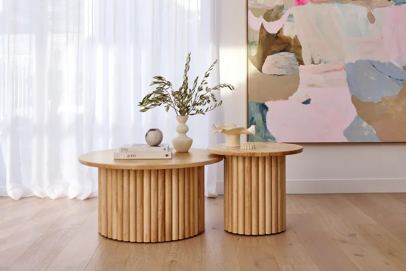 Photo of Jasper Round Coffee Table | Natural Hardwood