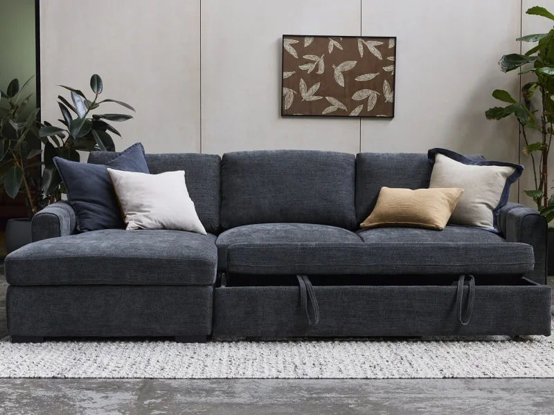 Siesta Sofa Bed | Charcoal | Left Chaise