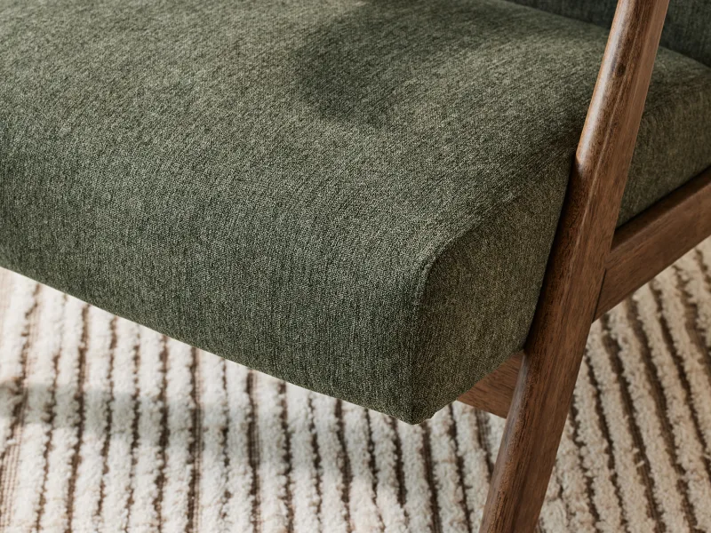 Webster Green Occasional Chair | Rustic Walnut | Hardwood Frame