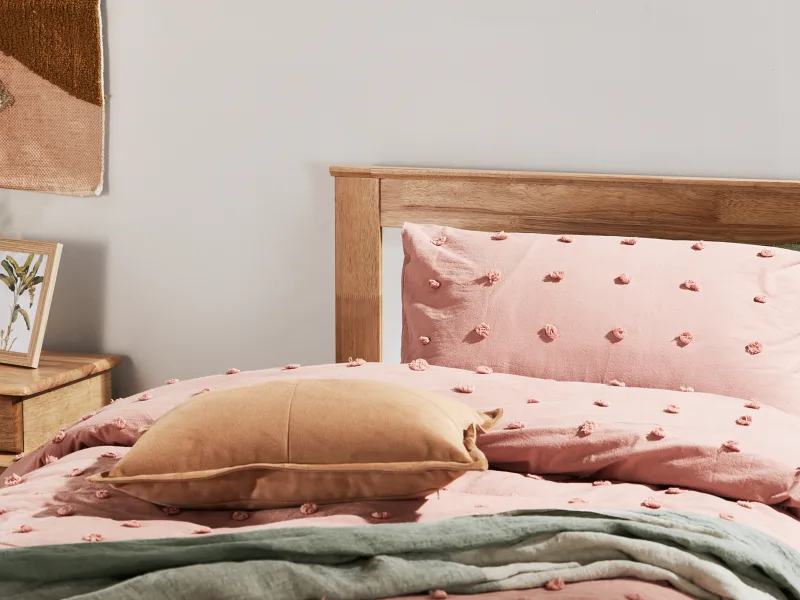 Coco King Single Bed with Storage | Natural Hardwood Frame