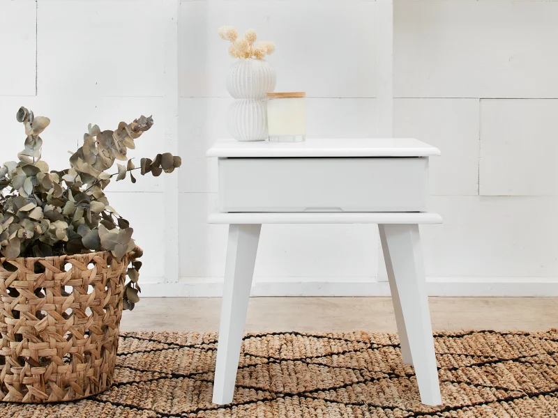Ari 3PCE White Tallboy & Bedside Tables Set