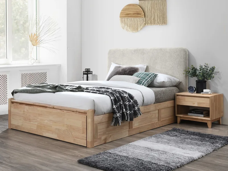 Hideaway 3PCE Queen Bedroom Suite | Natural | Beige Fabric