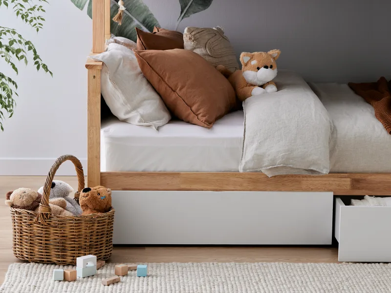 Myer Triple Bunk Bed with Storage | Hardwood Frame