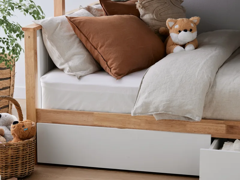 Myer Triple Bunk Bed with Storage | Hardwood Frame