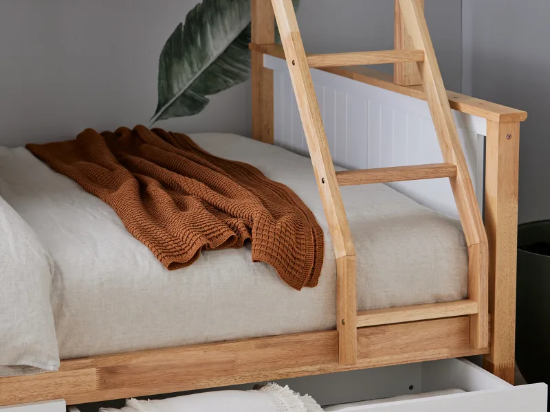 Myer Triple Bunk Bed with Storage | Hardwood Frame