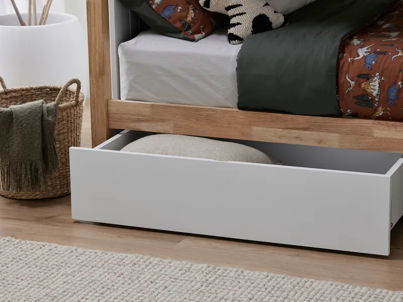 Myer Single Bunk Bed with Storage | Hardwood Frame