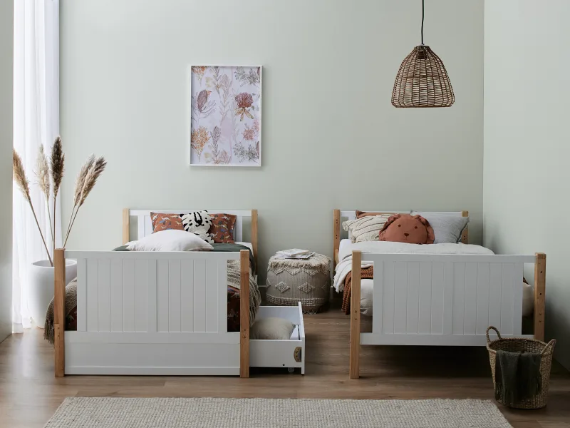 Myer Single Bunk Bed with Storage | Hardwood Frame