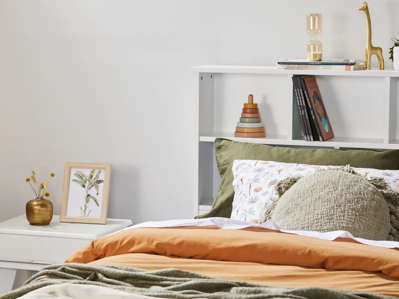Myer White King Single Bed with Trundle | Hardwood Frame