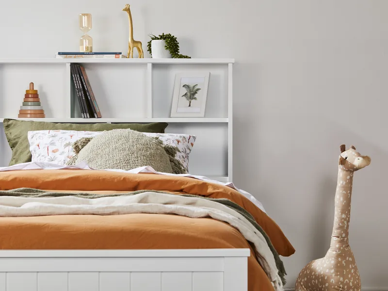 Myer White King Single Bed with Trundle | Hardwood Frame