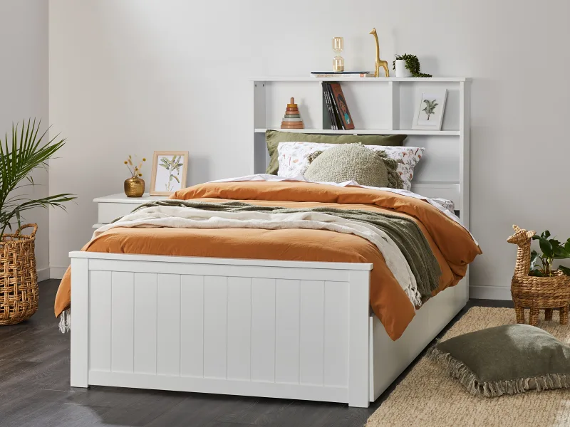 Myer 4PCE White King Single Bedroom Suite | Storage 