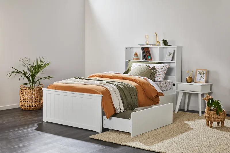 Myer 4PCE White King Single Bedroom Suite | Storage 